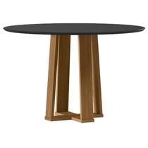 Mesa de Jantar 120 cm Isabela com Vidro Ype Preto New Ceval