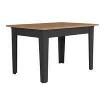 Mesa de Jantar 120 cm Tokio Multimóveis EX2000 Preta/Madeirada