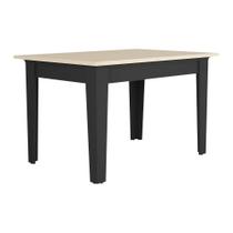 Mesa de Jantar 120 cm Tokio Multimóveis EX2000 Preta/Off White