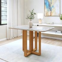 Mesa de Jantar 120cm com Tampo Mdf e Vidro 2,9cm Bold Tessera