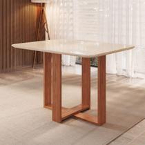 Mesa de Jantar 120cm Retangular Tampo de Vidro Leila Móveis Zamarchi
