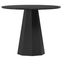Mesa De Jantar 120x120 Cm Isis Com Vidro Preto New Ceval