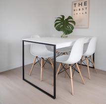 Mesa de Jantar 120x80 com Design Industrial Ideal para Apatamentos Compactas e Modernas