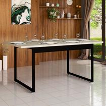 Mesa de Jantar 120x80 Estilo Industrial Para Cozinha e Sala de Estar Com Tampo de Mdf e Pés de Ferro