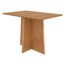 Mesa de Jantar 120x80cm Tampo Mdf no Glass Celebrare Amendoa