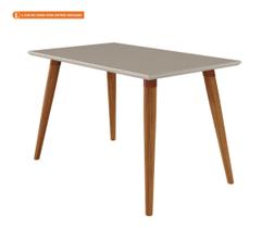 Mesa De Jantar 130 cm Tampo MDF/Vidro Adele Cimol Nature/Off White Mesa De Jantar 130 cm Tampo MDF/Vidro Adele Cimol Nature/Off White