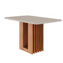 Mesa de Jantar 130cm Tampo de Vidro Em MDF Ariela Cimol