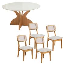Mesa de Jantar 135cm c/ 4 Cadeiras Dalla Costa 100% MDF Mesa de Jantar 135cm c/ 4 Cadeiras Dalla Costa 100% MDF
