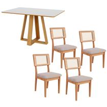 Mesa de Jantar 135cm c/ 4 Cadeiras Estofadas Dalla Costa MDF