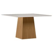 Mesa de Jantar 135x135 cm Barbara com Vidro Ype Off White New Ceval Mesa de Jantar 135x135 cm Barbara com Vidro Ype Off White New Ceval