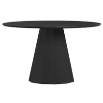Mesa De Jantar 135x135 Cm Isis Com Vidro Preto New Ceval