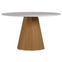 Mesa De Jantar 135x135 Cm Isis Com Vidro Ype Off White - New Ceval
