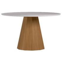 Mesa de Jantar 135x135 cm Isis com Vidro Ype Off White New Ceval