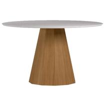 Mesa de Jantar 135x135 cm Isis com Vidro Ype Off White New Ceval