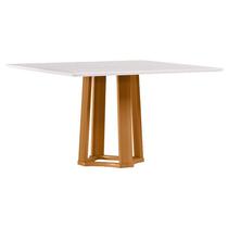 Mesa de Jantar 135x135 cm Treviso com Vidro Ype Off White New Ceval