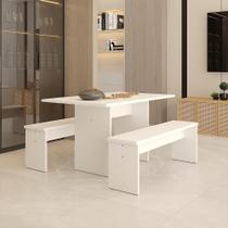 Mesa de Jantar 135x80x74cm 25mm C/02 Bancos Essence Mesa de Jantar 135x80x74cm 25mm C/02 Bancos Essence