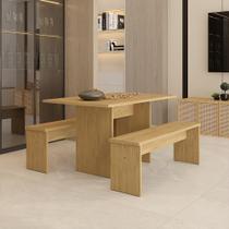 Mesa de Jantar 135x80x74cm 25mm C/02 Bancos Essence Mesa de Jantar 135x80x74cm 25mm C/02 Bancos Essence