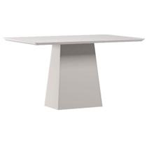 Mesa De Jantar 135x90 Cm Barbara Com Vidro Off White - New Ceval