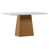 Mesa de Jantar 135x90 cm Barbara com Vidro Ype Off White New Ceval