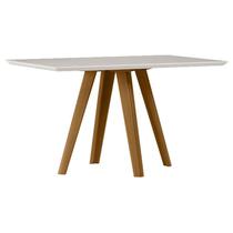 Mesa de Jantar 135x90 cm Mariah com Vidro Ype Off White New Ceval