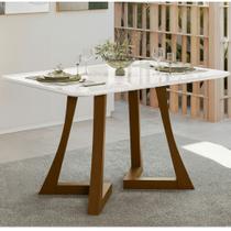 Mesa de Jantar 136cm com Tampo de Vidro Ana Sonetto Mesa de Jantar 136cm com Tampo de Vidro Ana Sonetto