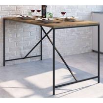 Mesa De Jantar 136x69 Steel Quadra 27818 Vermont Preto Fosco Artesano Mesa De Jantar 136x69 Steel Quadra 27818 Vermont Preto Fosco Artesano