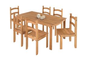 Mesa de Jantar 140x70 Conjunto Com 06 Cadeiras Madeira Maciça Luxo