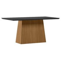 Mesa de Jantar 160 cm Barbara com Vidro Ype Preto New Ceval