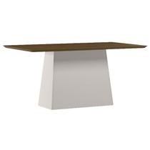 Mesa de Jantar 160 cm Barbara sem Vidro Off White Imbuia New Ceval