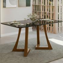 Mesa de Jantar 160cm com Tampo de Vidro Ana Sonetto