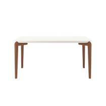 Mesa de Jantar 160cm Retangular com Vidro Donatella Branco/Off White Fosco/Marrom Mesa de Jantar 160cm Retangular com Vidro Donatella Branco/Off White Fosco/Marrom