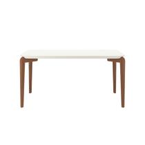 Mesa de Jantar 160cm Retangular com Vidro Donatella Branco/Off White Fosco/Marrom Mesa de Jantar 160cm Retangular com Vidro Donatella Branco/Off White Fosco/Marrom