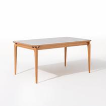 Mesa de Jantar 160cm Tampo Laminado com Vidro Verona Bege/Verniz Mel/Off White