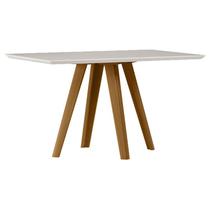 Mesa de Jantar 160x90 cm Mariah com Vidro Ype Off White New Ceval