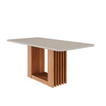 Mesa de Jantar 180cm com Tampo de Vidro Em MDF Ariela Cimol