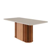 Mesa de Jantar 180cm com Tampo de Vidro Em MDF Julieta Cimol Mesa de Jantar 180cm com Tampo de Vidro Em MDF Julieta Cimol
