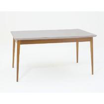 Mesa de Jantar 180cm Tampo em Vidro/MDF Onix Branco/Mel/Off White Mesa de Jantar 180cm Tampo em Vidro/MDF Onix Branco/Mel/Off White