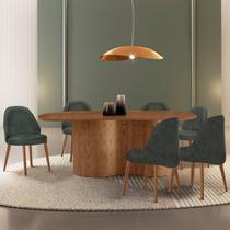 Mesa de Jantar 180cm X 80cm Madeira Tampo Laminado Orgânico com 6 Cadeiras Ester Mesa de Jantar 180cm X 80cm Madeira Tampo Laminado Orgânico com 6 Cadeiras Ester