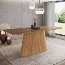 Mesa de Jantar 200cm Retangular 8 Lugares com Vidro Canto Arredondado Olivia Henn