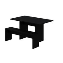 Mesa de Jantar 200x80x74cm 2,5cm com 1 Banco Essence Preto