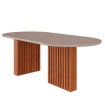 Mesa de Jantar 210cm Oval Ester Cimol Cinamomo/Off White