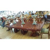 Mesa De Jantar 3mt Madeira Maciça Classica Marquiterrie Luxo