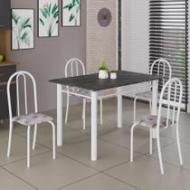 Mesa de Jantar 4 Cadeiras Branco/Paraopeba Iris Soma Móveis Mesa de Jantar 4 Cadeiras Branco/Paraopeba Iris Soma Móveis