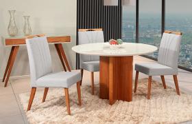 Mesa de jantar + 4 cadeiras Milão Tampo Redondo 120 cm A 12 Mesa de jantar + 4 cadeiras Milão Tampo Redondo 120 cm A 12