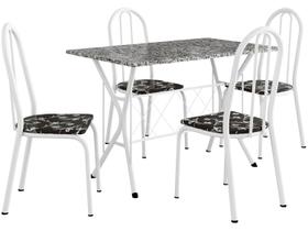 Mesa de Jantar 4 Cadeiras Retangular Branca Artefamol Ravena