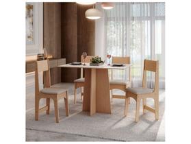 Mesa de Jantar 4 Cadeiras Retangular Mel e Off White Sonetto Móveis Amanda Mesa de Jantar 4 Cadeiras Retangular Mel e Off White Sonetto Móveis Amanda