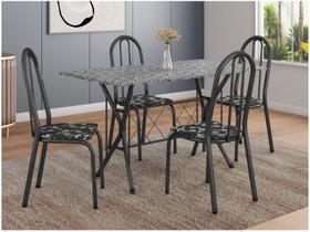 Mesa de Jantar 4 Cadeiras Retangular Preto Artefamol Ravena