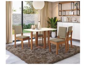 Mesa de Jantar 4 Cadeiras Retangular Tampo de MDF com Vidro Malbec Kappesberg