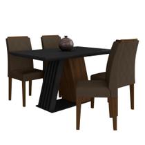 Mesa De Jantar 4 Cadeiras Sícilia Imbuia/preto/marrom - M. Arapongas