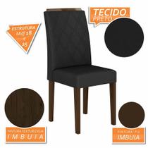 Mesa De Jantar 4 Cadeiras Sícilia Imbuia/preto/preto - M. Arapongas